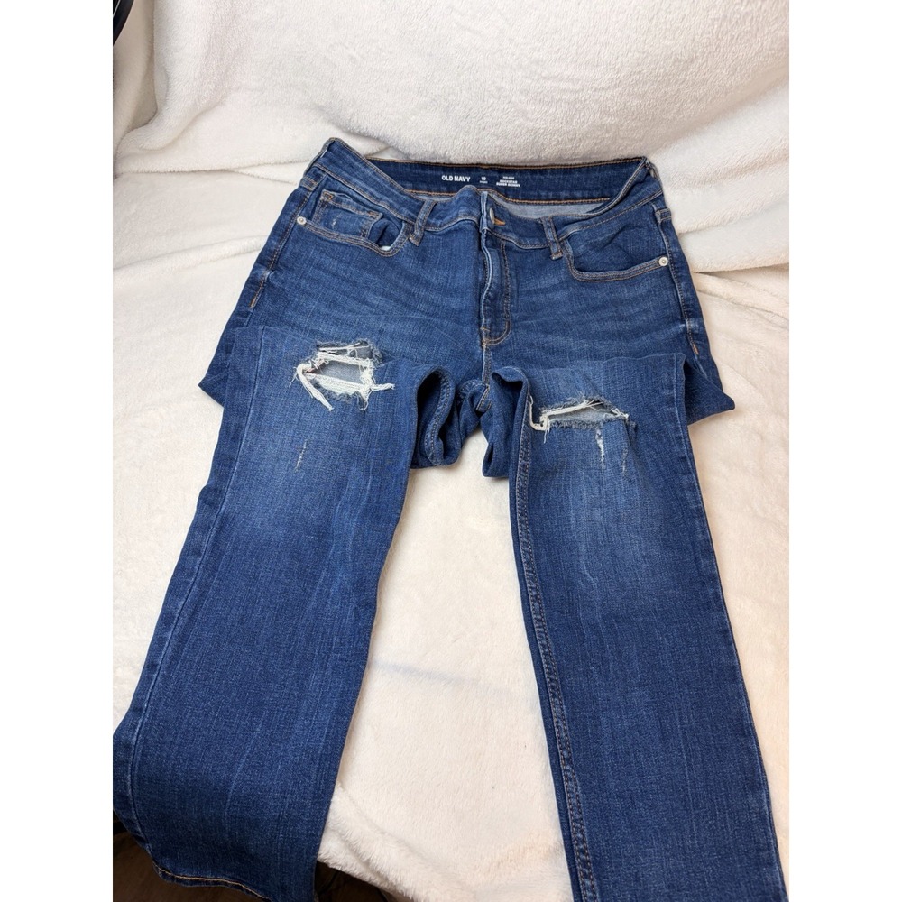 Old Navy Rockstar Super Skinny Jeans 10 Short Distressed Edgy Streetwear EUC
